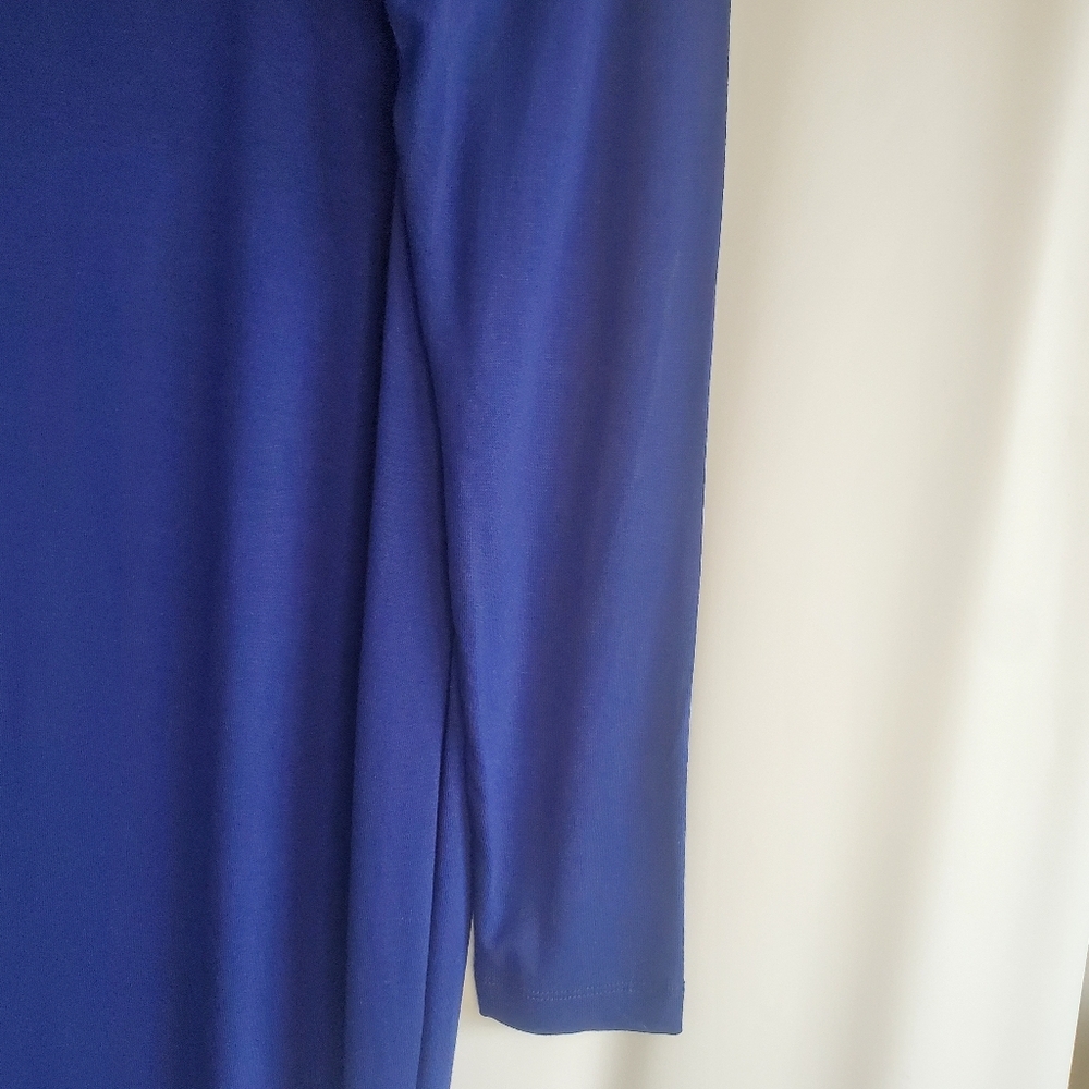 ASOS Size 12 Cobalt Blue scoop neck 3/4 sleeve midi jersey knit dress - Picture 6 of 8